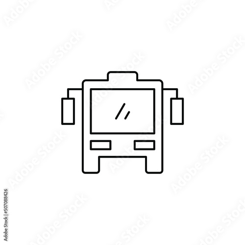 Bus, Autobus, Public, Transportation Thin Line Icon Vector Illustration Logo Template. Suitable For Many Purposes.