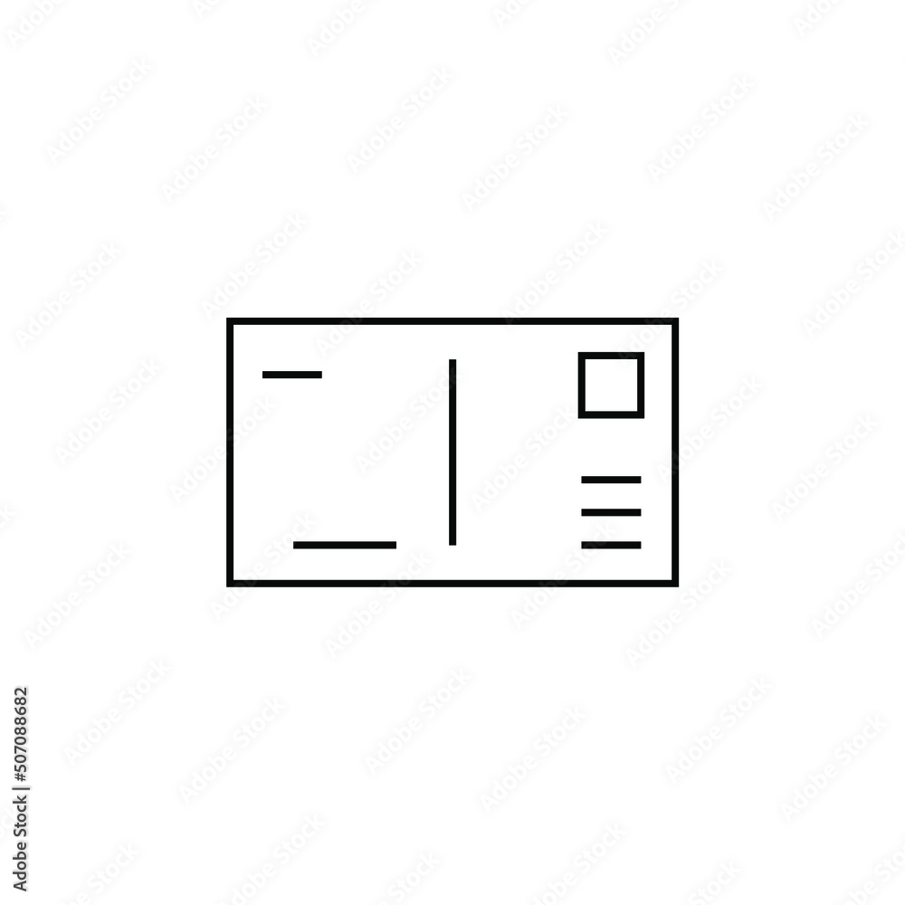 Post, Letter, Mail, Postcard Thin Line Icon Vector Illustration Logo Template. Suitable For Many Purposes. Post, Letter, Mail, Postcard Thin Line Icon Vector Illustration Logo Template. Suitable For Many Purposes.