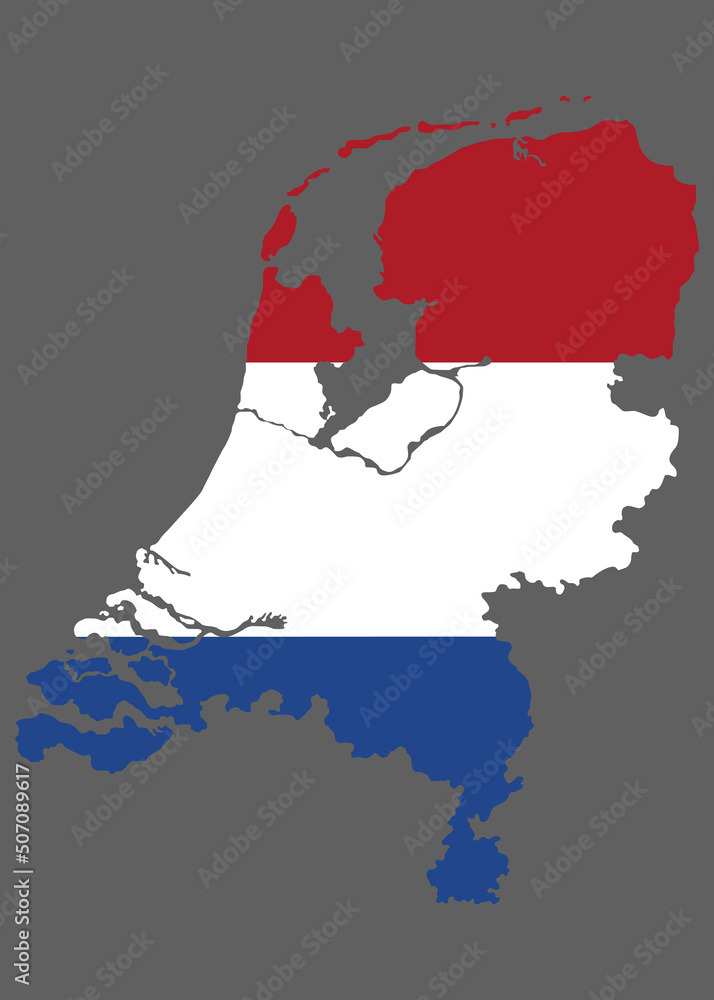 Fototapeta premium Map Netherlands with flag europe cartography 