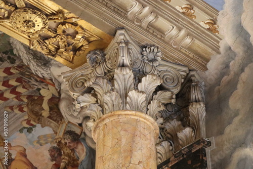 Corinthian Column Detail at Palazzo Colonna in Rome, Italy