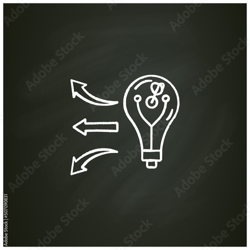 Diffusion of innovations chalk icon.Pattern and speed of spread new ideas, practices, or products. Innovation concept. Isolated vector illustration on chalkboard