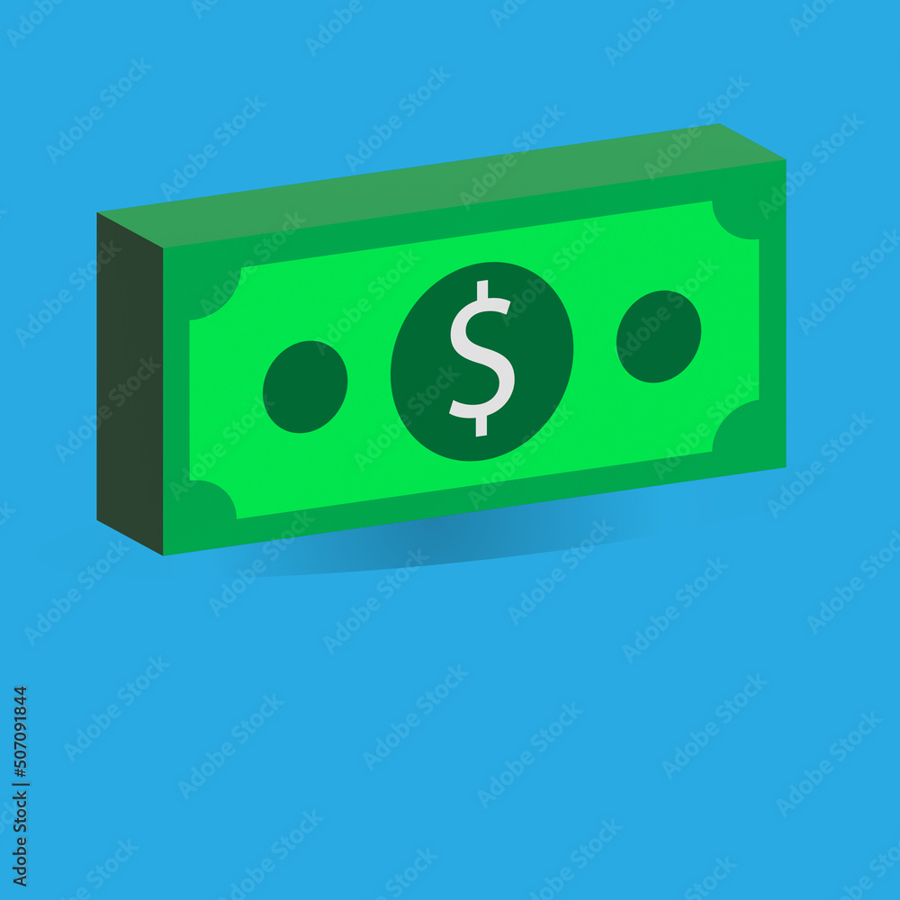 3d dollar bill illustration, for icon bussines
3d dollar bill illustration, for icon bussines