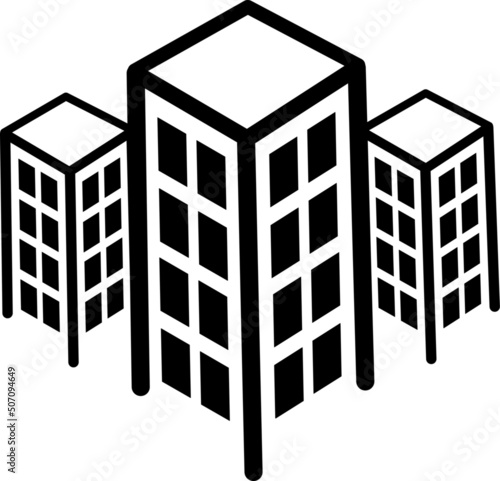 The buildings icon logo illustration and cartoon vector