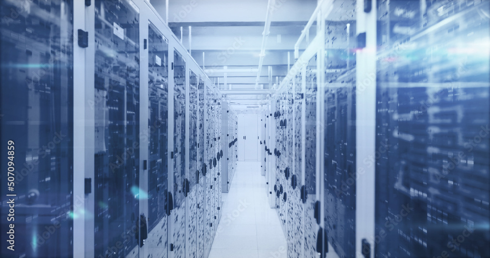 Obraz premium Data processing through data processing centre