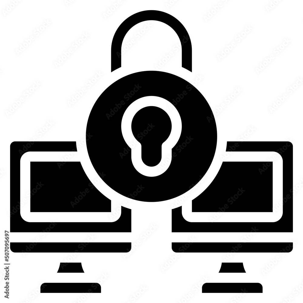 Secure Computer Network Icon Secure Computer Network Icon