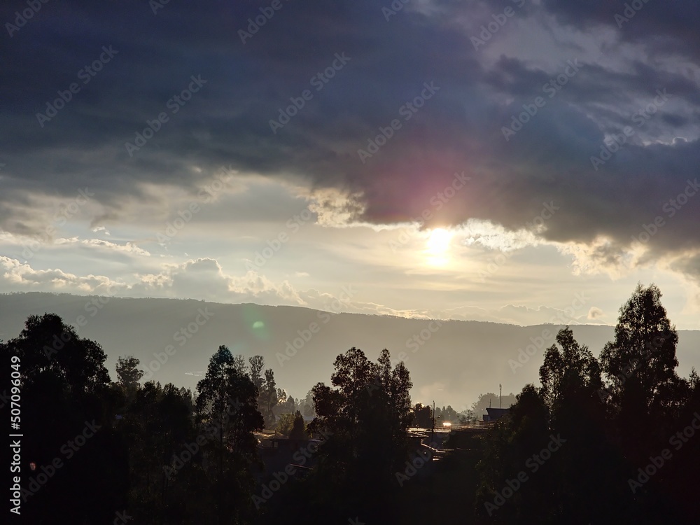 sunset in the mountains