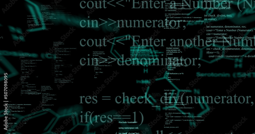 Image of data processing on black background Image of data processing on black background