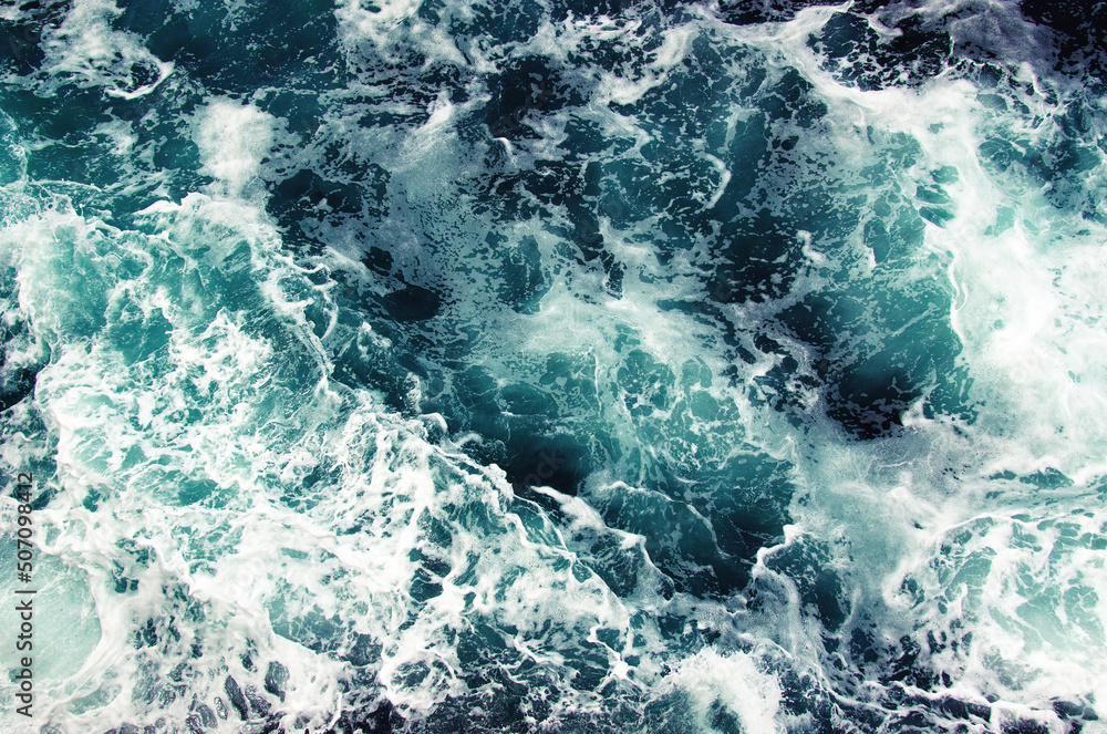 Obraz premium Water wave background top view