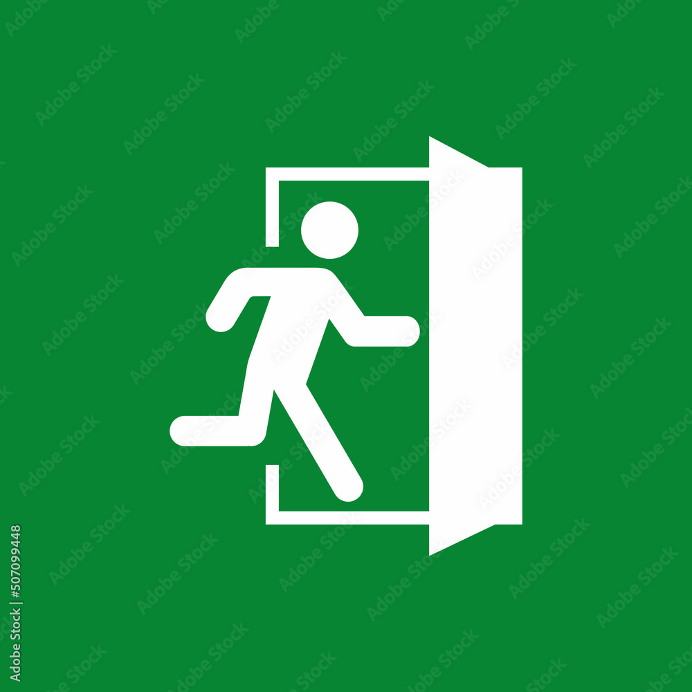 Exit door symbol. Evacuation symbol vector Exit door symbol. Evacuation symbol vector