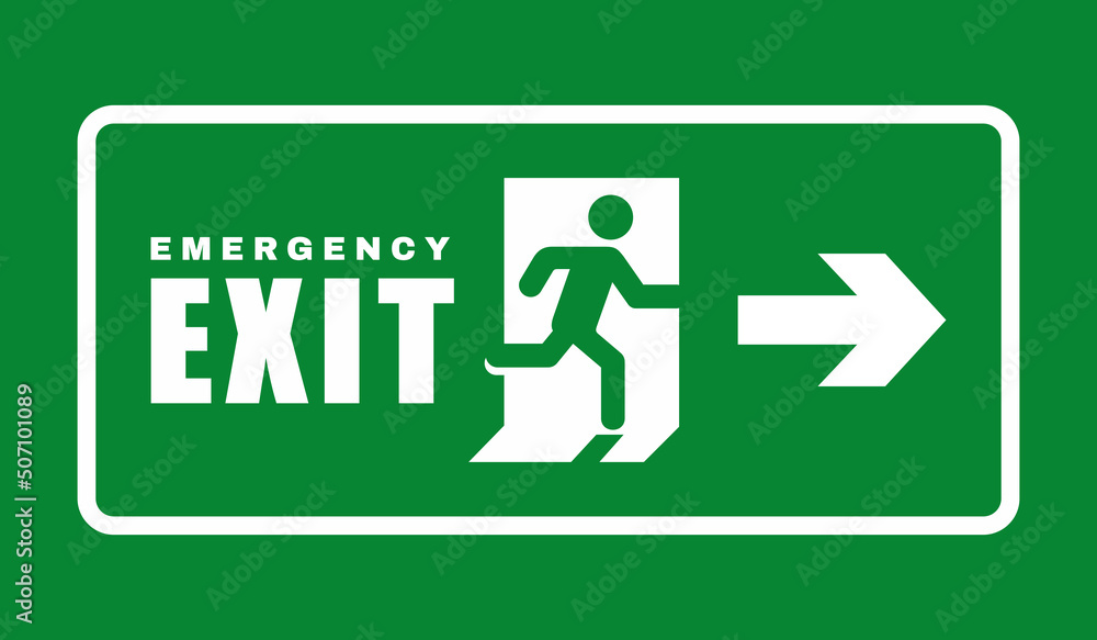 Exit door symbol. Evacuation symbol vector Exit door symbol. Evacuation symbol vector