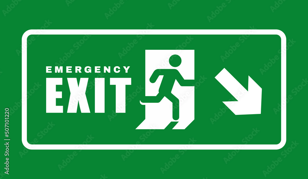 Exit door symbol. Evacuation symbol vector