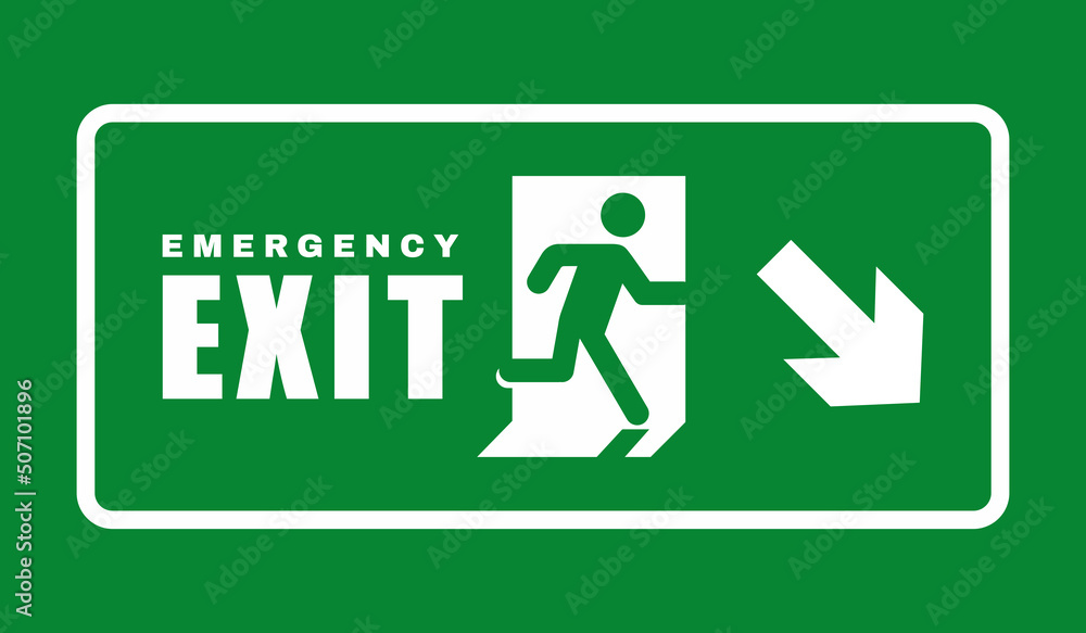 Exit door symbol. Evacuation symbol vector Exit door symbol. Evacuation symbol vector