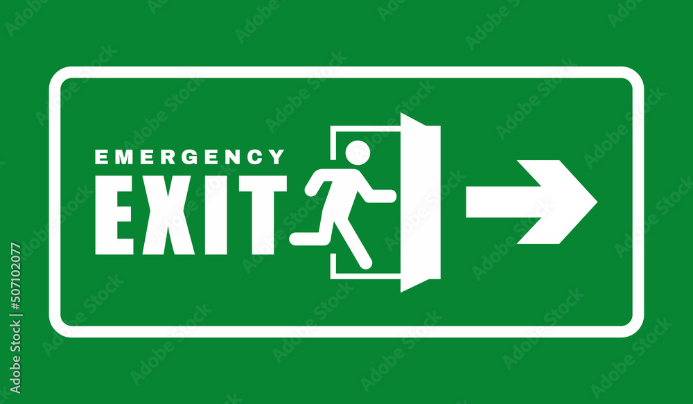 Exit door symbol. Evacuation symbol vector Exit door symbol. Evacuation symbol vector