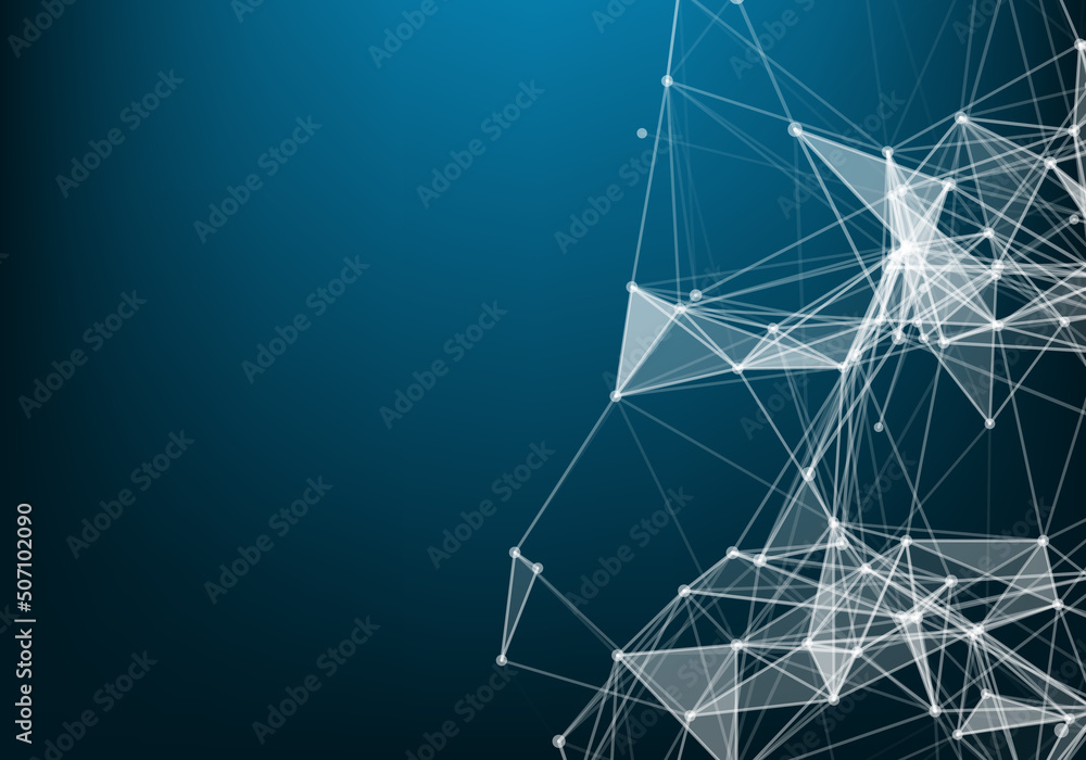 Abstract technology background. Network connection structure. Science background. Big data digital background. 3d vector Illustration.