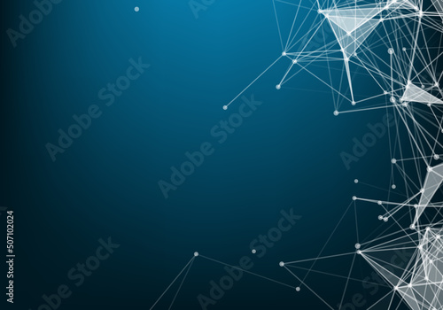 Vector connecting dots and lines. Global network connection. Geometric connected abstract background