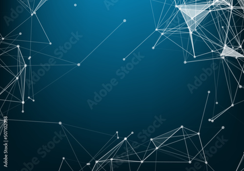 Vector connecting dots and lines. Global network connection. Geometric connected abstract background © ImagineWorld