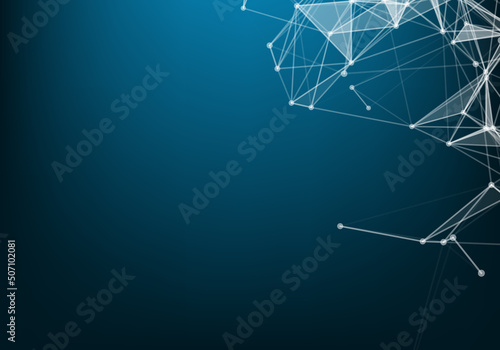 Abstract technology background. Network connection structure. Science background. Big data digital background. 3d vector Illustration.