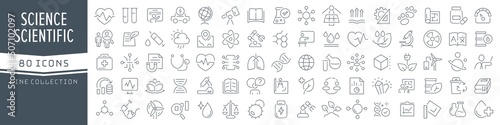 Foto Science and scientific line icons collection