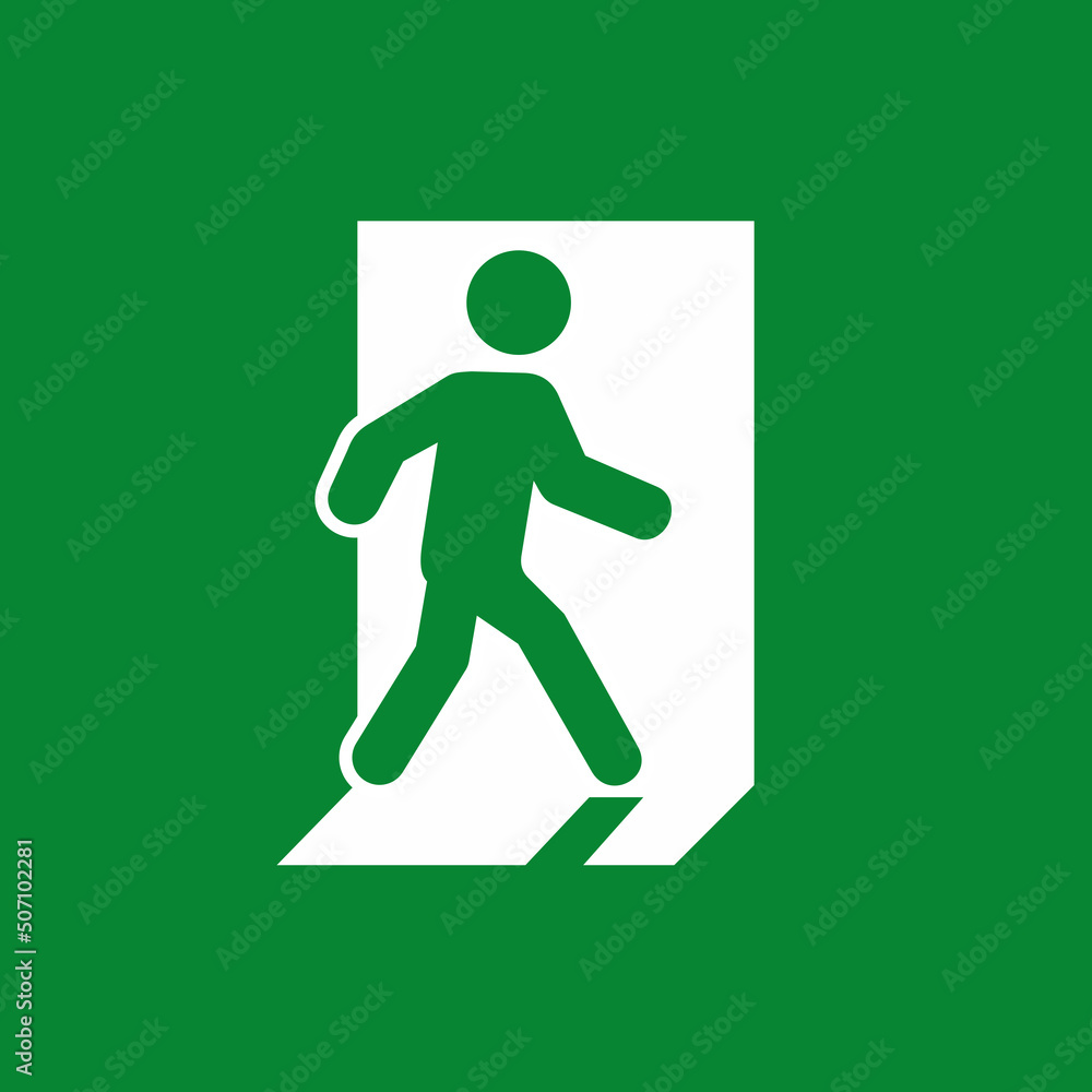 Exit door symbol. Evacuation symbol vector Exit door symbol. Evacuation symbol vector