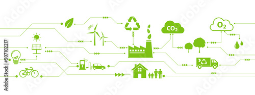 Banner Eco friendly  Sustainability development concept and World environmental day  Vector illustration