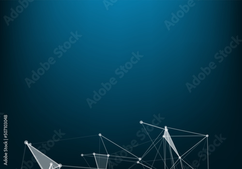Abstract Polygonal White Background with Low Poly Connecting Dots and Lines - Connection Structure - Futuristic HUD Background