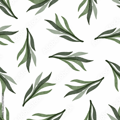 green leaves seamless pattern