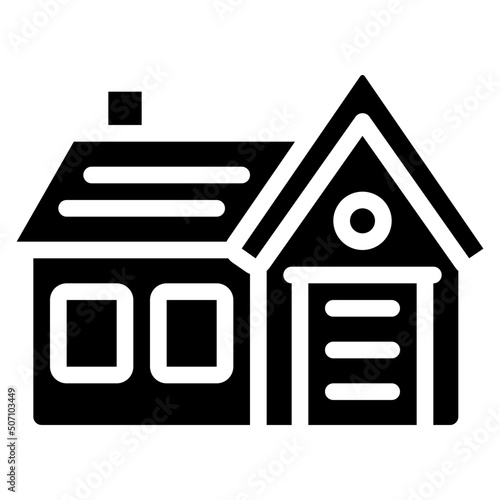Bungalow With Garage Icon