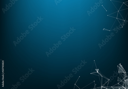 Abstract 3d Vector futuristic dots and lines. computer geometric digital connection structure. Futuristic black abstract grid. Plexus with particles. Intelligence artificial