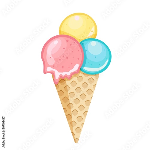 Colorful tasty isolated ice cream