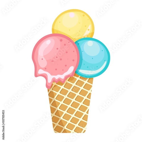 Colorful tasty isolated ice cream