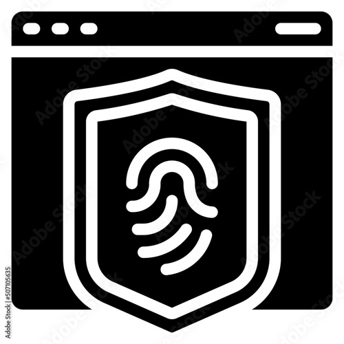 Website Thumb Print Shield Icon