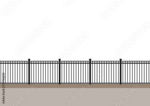 Railing vector. railing on white background. wallpaper. free space for text. copy space.
