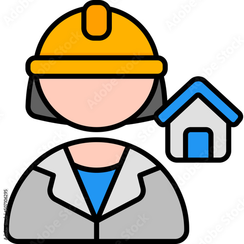 architect outline color icon