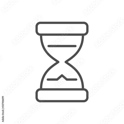 Hourglass line icon or time concept