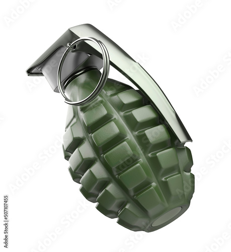 Hand grenade on white background photo