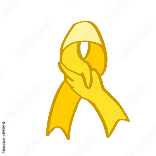 Setembro Amarelo - Yellow Sempteber in Portuguese, Brazillian, suicide prevention month. Ribbon support and awareness symbol