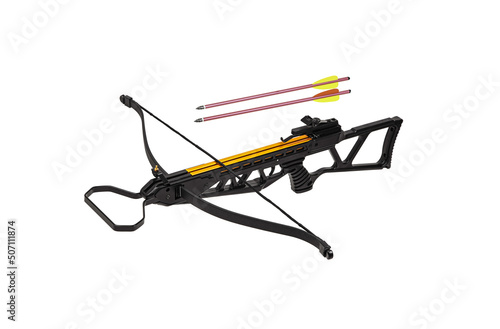 Leinwand Poster Modern crossbow isolate on a white back