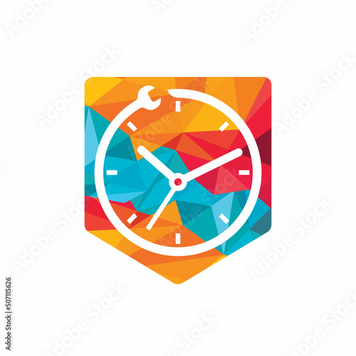 Service time vector logo design. Repair time logo design template. 