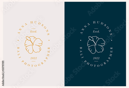 Vector abstract modern logo design templates in trendy linear style in golden colors - luxury and jewelry concepts for exclusive services and products, beauty and spa industry