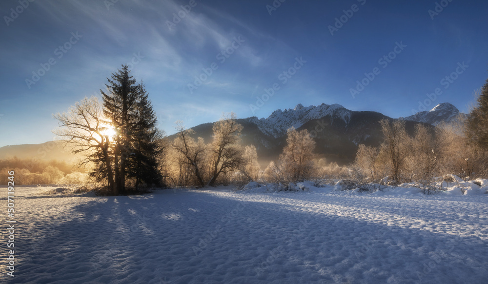 Morning in the mountain landscape of Italy Morning in the mountain landscape of Italy