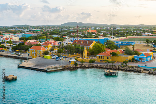 Bonaire, Kralendijk cruise port and historic fort. photo