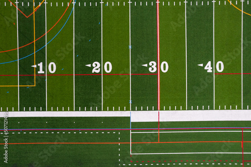 Lines on a college football field