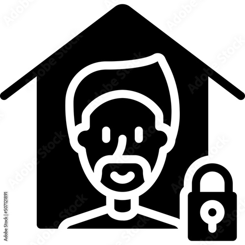 Man In Self Isolation Icon
