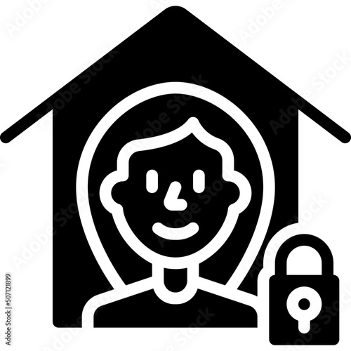 Woman In Self Isolation Icon