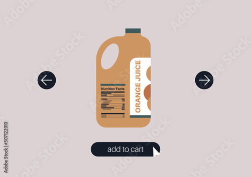 Add to cart a gallon of orange juice, online grocery store