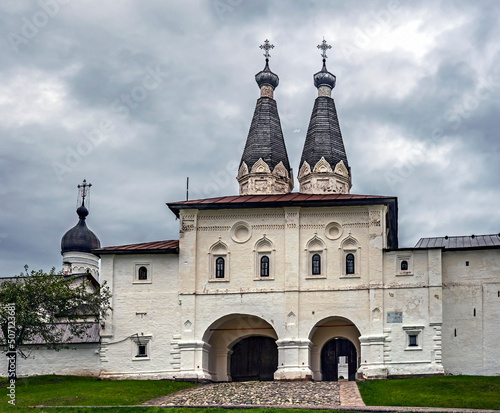 Epiphany and Reverend Ferapont curch above the Holy Gate. XVII century. Ferapontov monastery, Vologda region, Russia photo