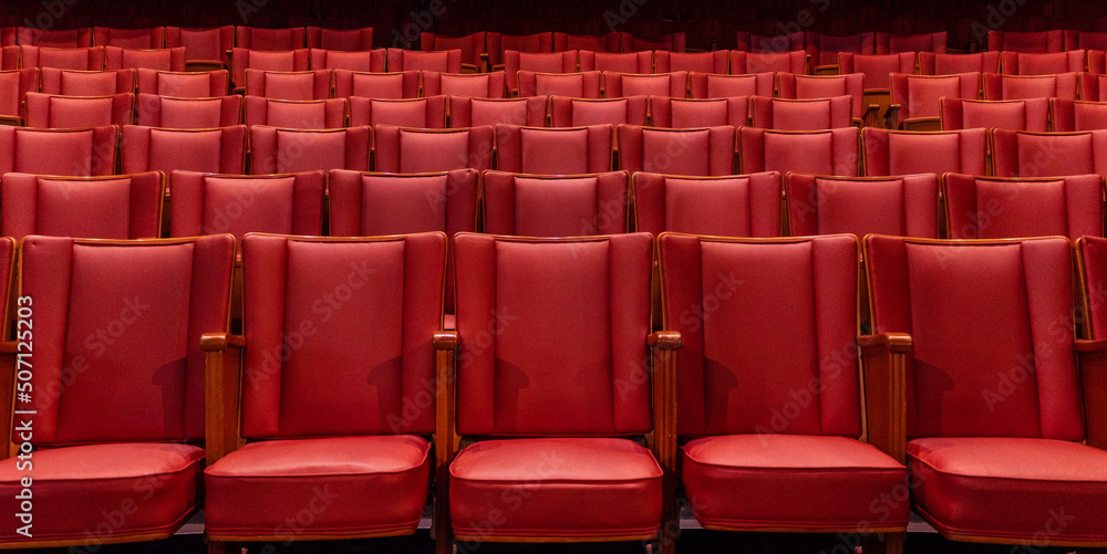 Fototapeta premium rows of red seats in cinema