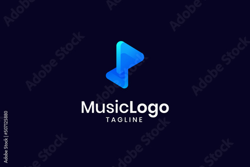 Modern Music logo design Concept for Sound, play, music Premium vector logo Template