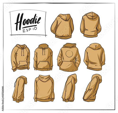 Hoodie sketch. Template. sweatshirt outline