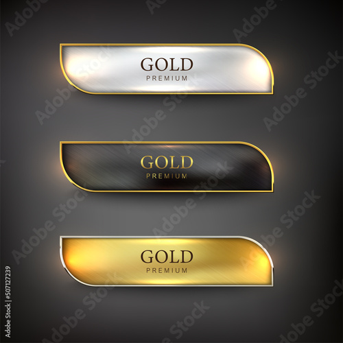 Buttons set web steel on background color black 15